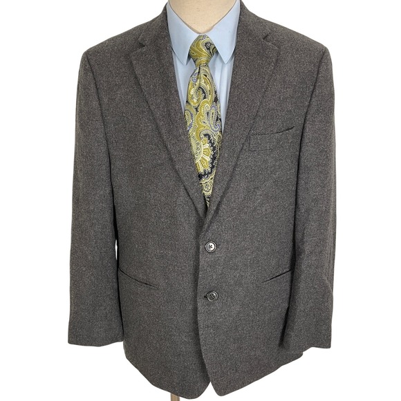 Lauren Ralph Lauren Blazer Mens 43R Charcoal Gray Wool Silk Cashmere Jacket
